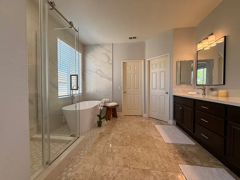 Master bathroom and vanity