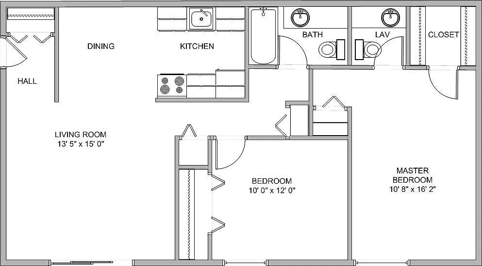 Floor plan Two bedroom bath and a half