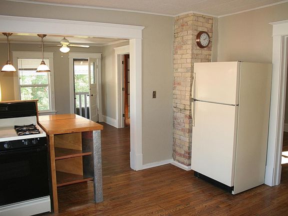 kitchen with view to living room
