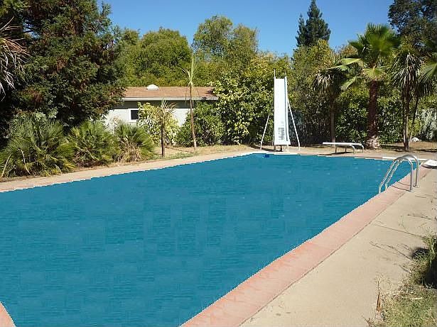 Huge backyard with artistically added water, spalsh away to heart's delight