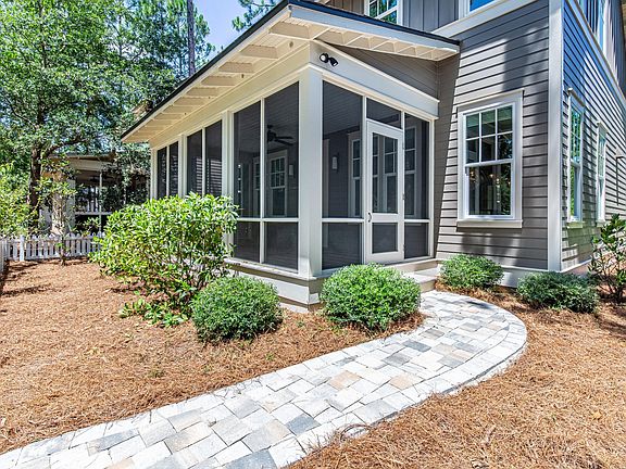 Rear porch with access to green space