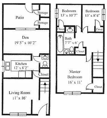 Floor plan 3 Bedroom with Den