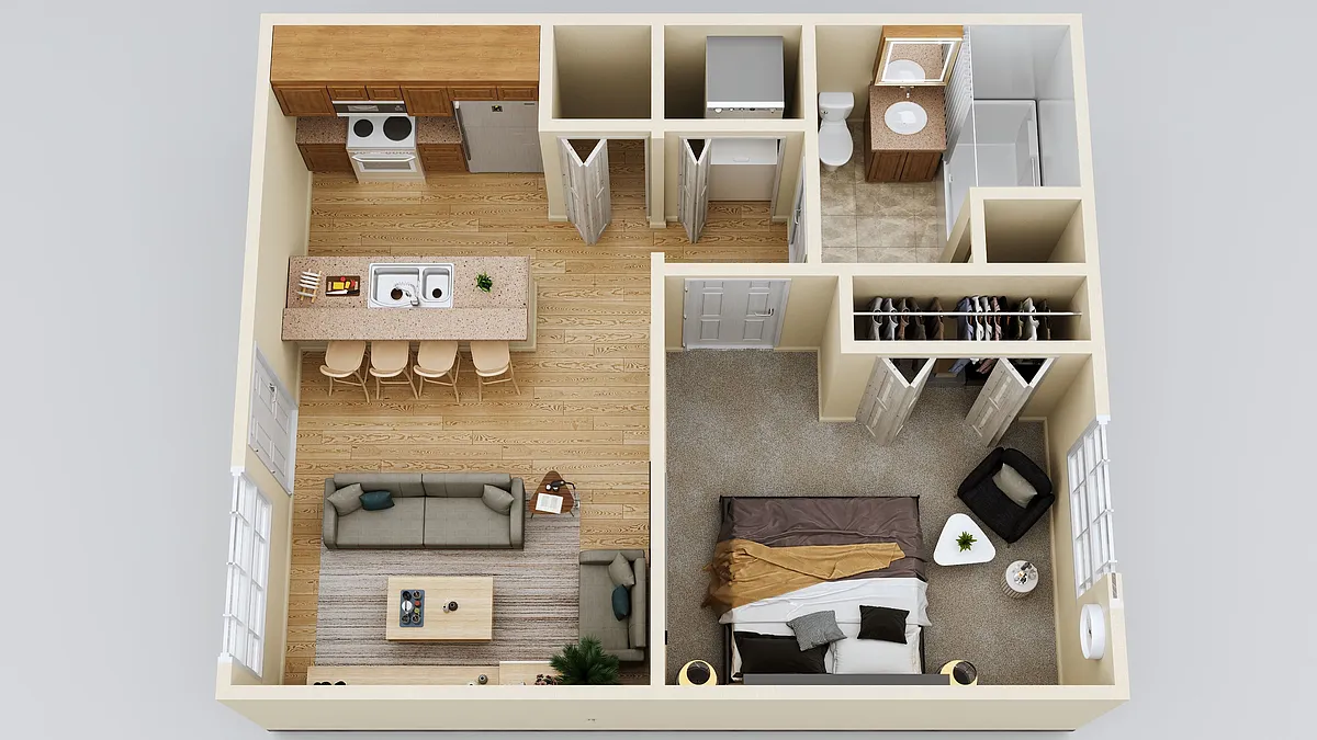 Floor plan 1 Bed 1 Bath