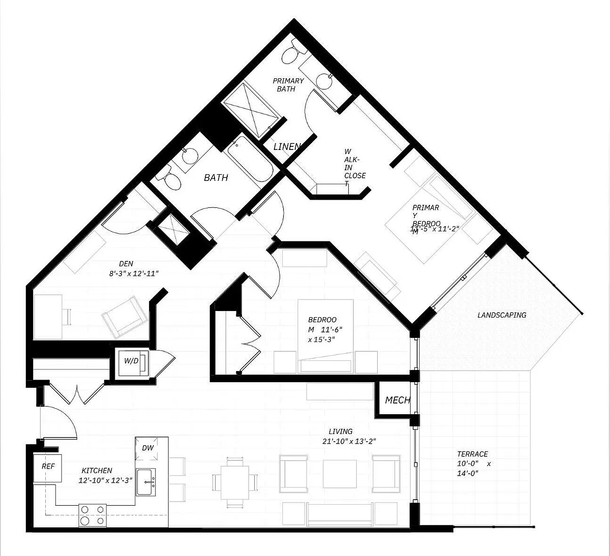Floor plan 2 Bed E
