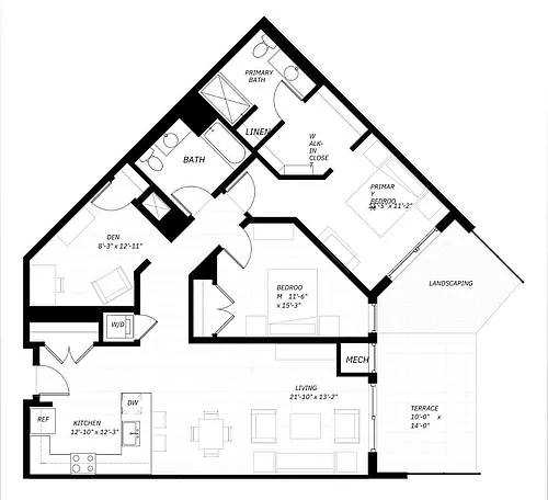 Floor plan 2 Bed E