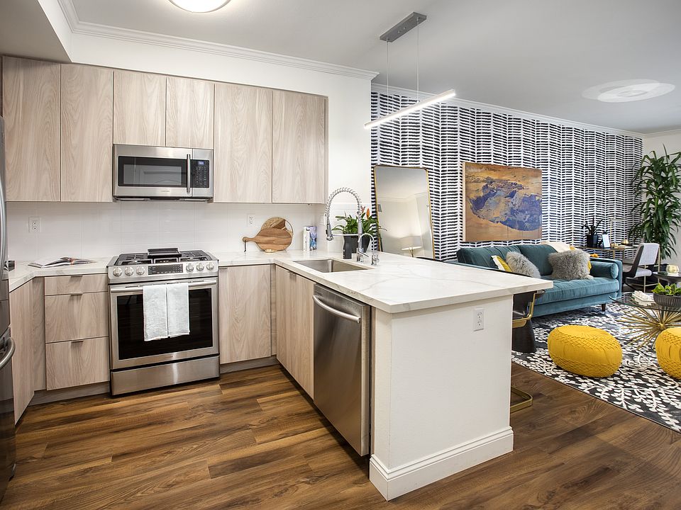 Modern kitchen at Reveal Playa Vista in Playa Vista, CA.