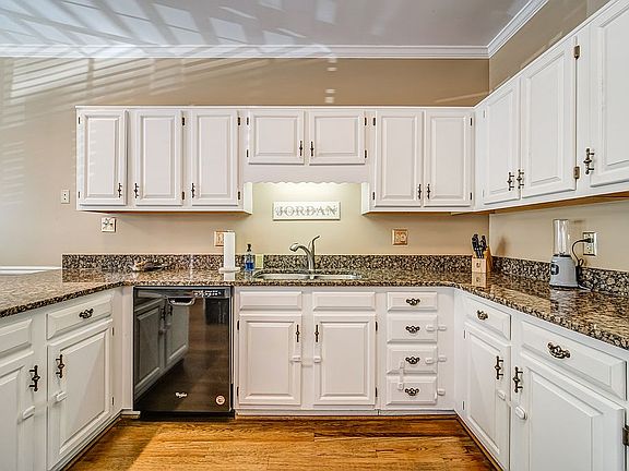 White cabinets & granite