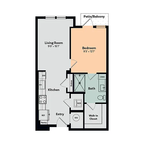 Floor plan 1 Bed / 1 Bath