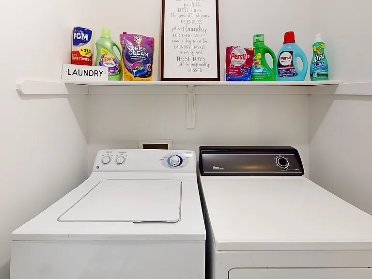 Every home includes a full-size washer and dryer for everyday convenience.