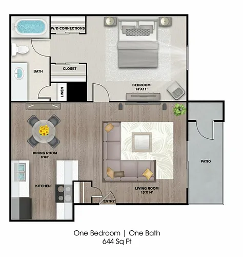 Floor plan 1 Bdrm Reno