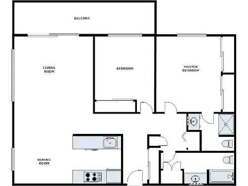 Floor plan 2 Bed / 2 Bath: Type C