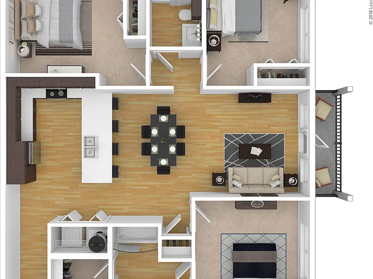 C: Beds - 3: Baths - 2: SqFt Range - 1261 to 1261