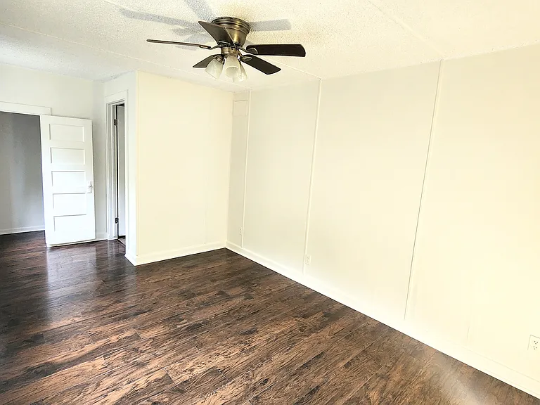 Any size bed fits in this bedroom, the closet is at the end.