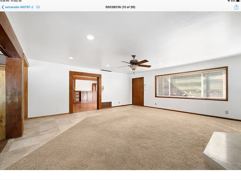 Carpet has been replaced with wood