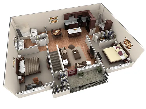 Floor plan 2 BR Grand Overlook