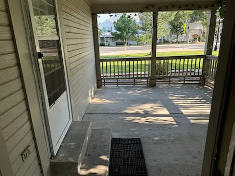 large covered porch