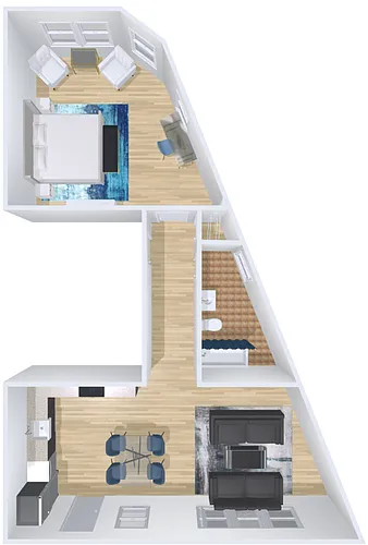 Floor plan 1bd/1b A