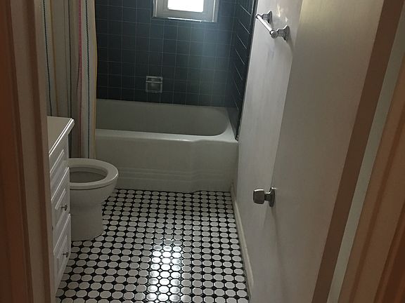 full bathroom from hallway