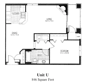 Floor plan One Bedroom U