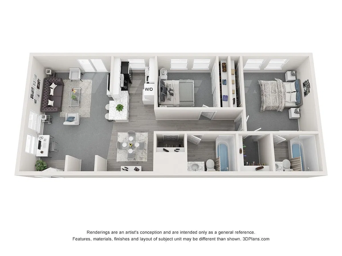 Floor plan Renovated 2 Bedroom Garden