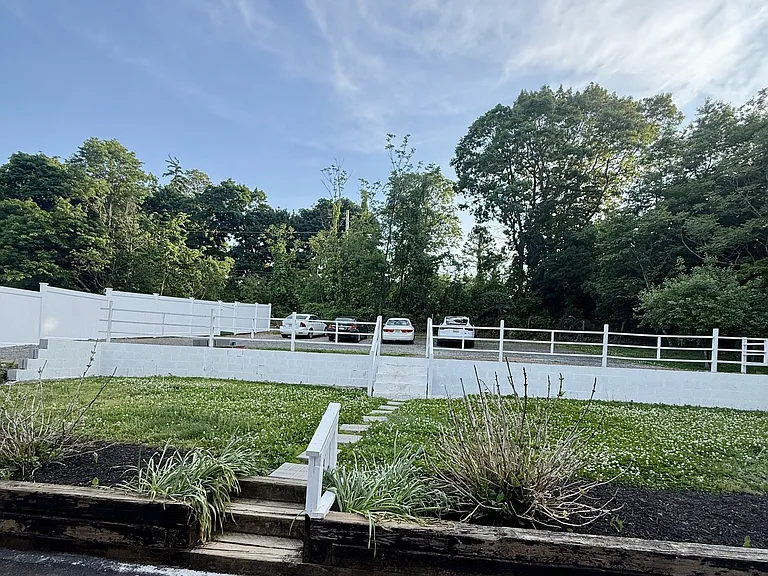 Backyard and parking in the rear of the building