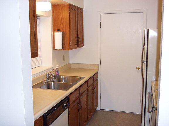 Galley Kitchen, door to garage