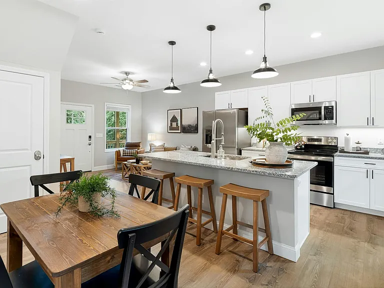 Counter side and traditional table seating just off the kitchen