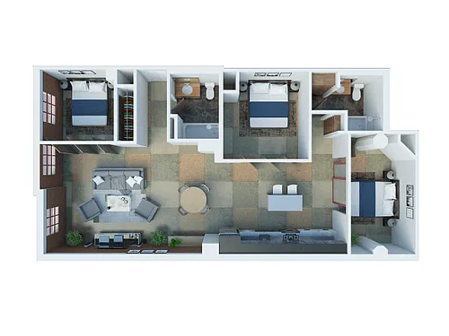 Floor plan 3BR/2BA