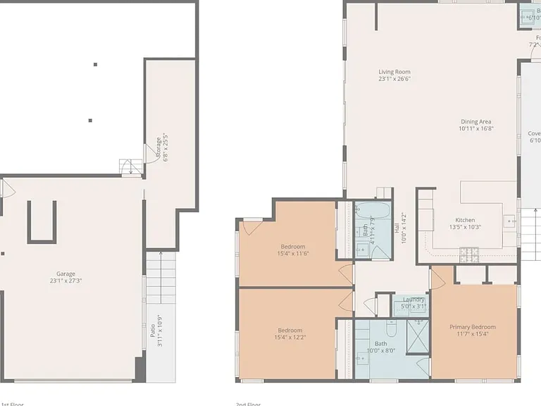 Functional single-level floorplan with open living spaces