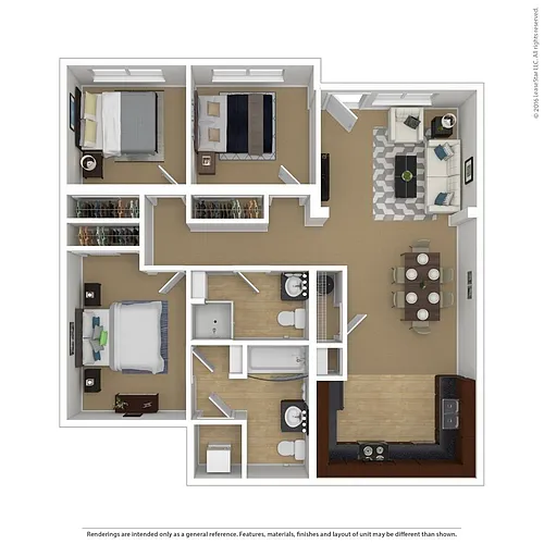 Floor plan 3 Bed 1.75 Bath C3