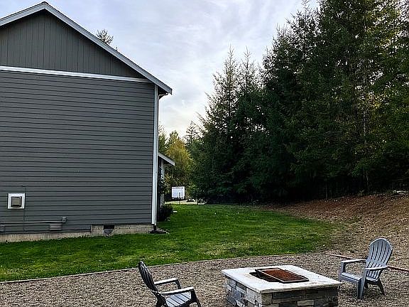 Fire pit in the backyard 