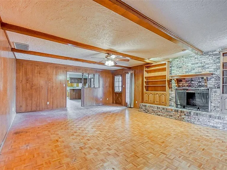 Family room looking towards kitchen