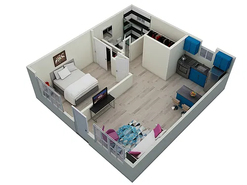 Floor plan Luxe One Bedroom