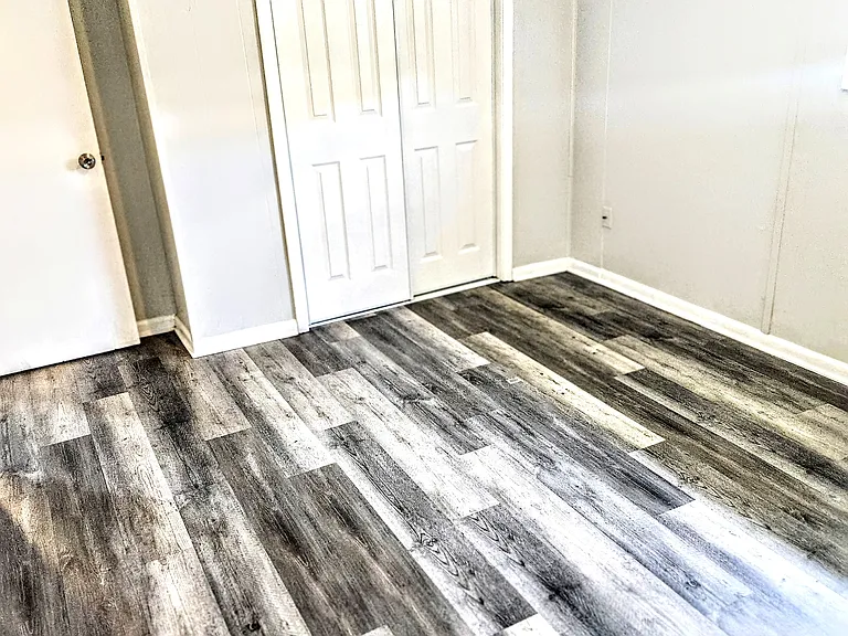Master bedroom with new closet doors