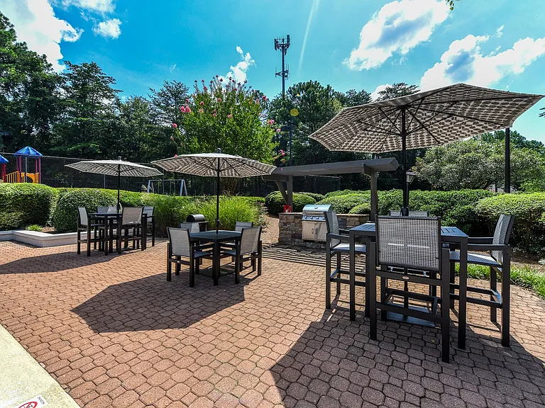 Outdoor dining and grilling area