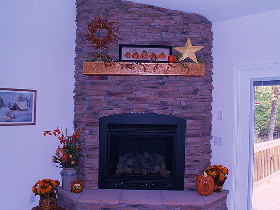 stone fireplace