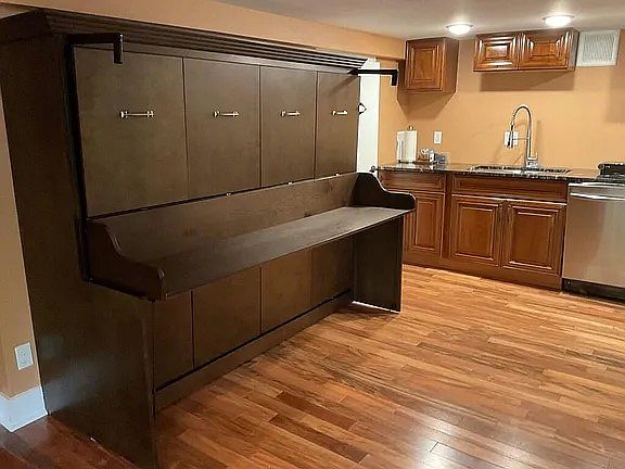 Folded up Murphy Bed as a desk