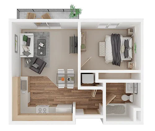Floor plan 1x1 Age 55+