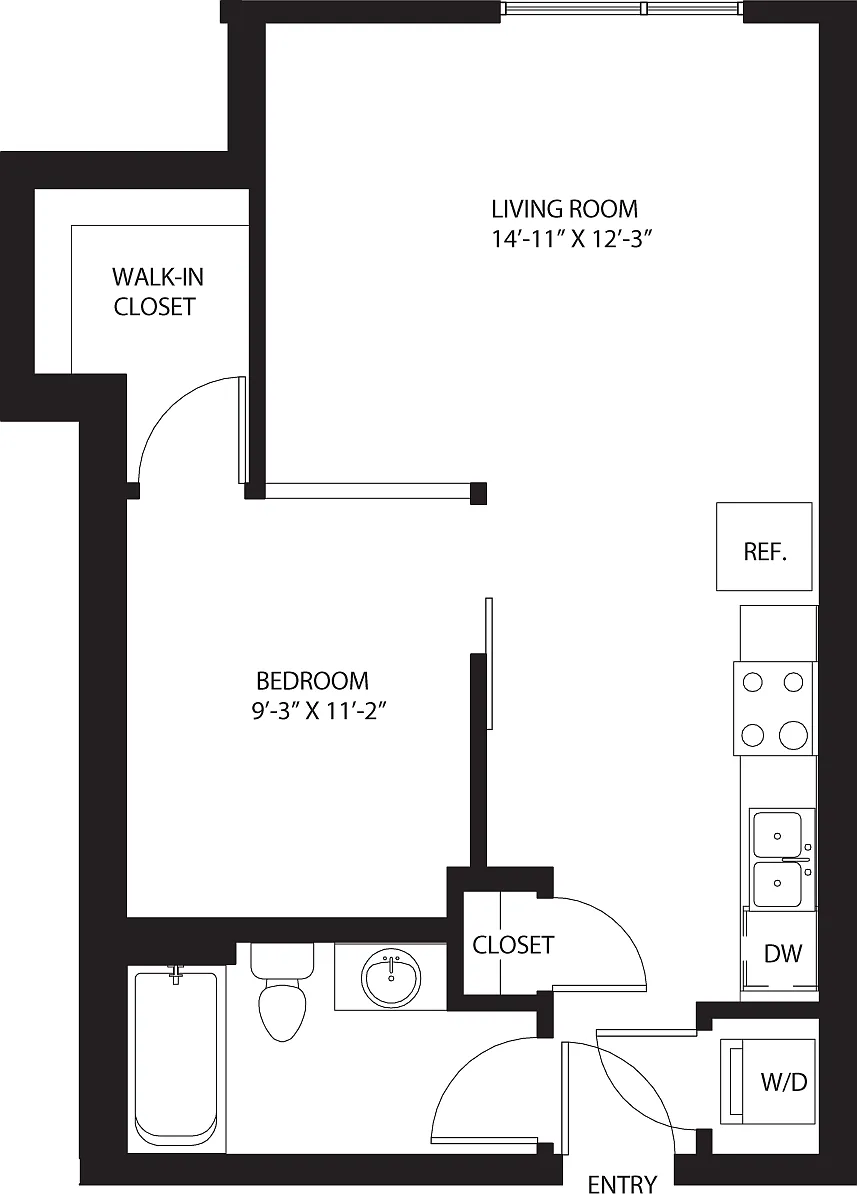 Floor plan One Bedroom O4