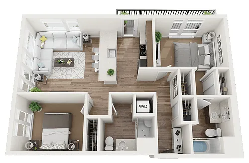 Floor plan 2 Bed 2 Bath