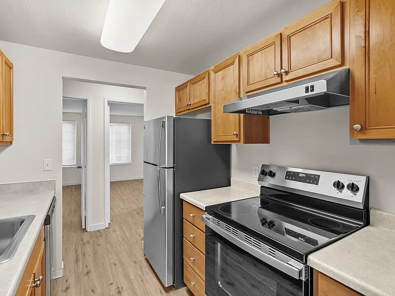 Functional kitchen with stainless steel appliances Functional kitchen with stainless steel appliances