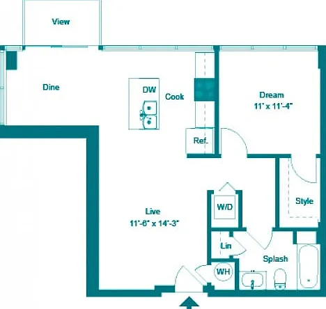 One Bedroom One Bath (751 SF) One Bedroom One Bath (751 SF)