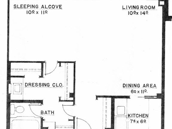 Stock Photo - Kitchen and bathroom walls have been removed or modified (not shown on photo) to open up the floor plan