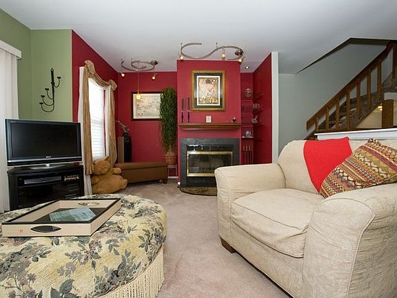 Sunken Living Room With Fireplace