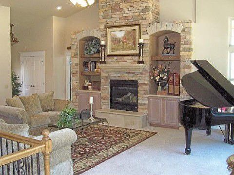 Spacious living room with Grand fireplace