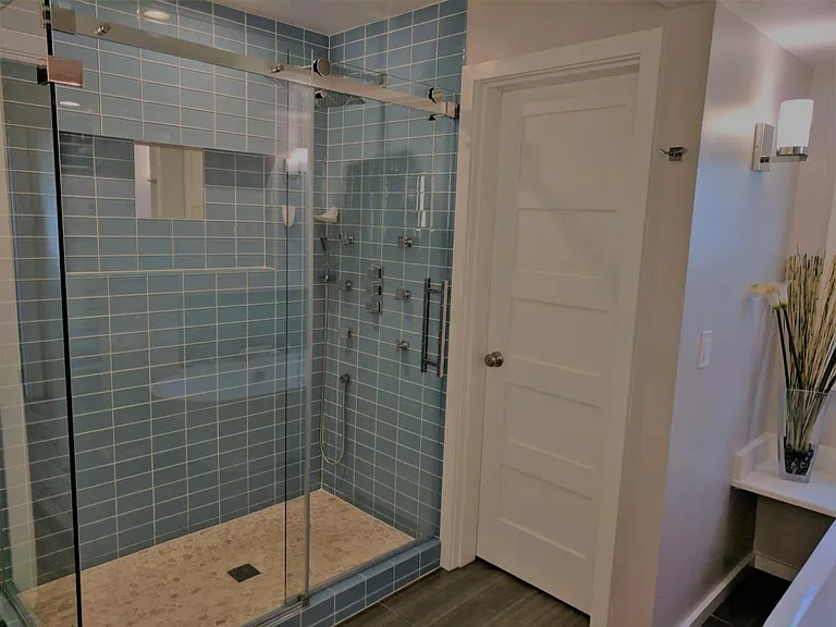Master Bath: Shower and door to private toilet room