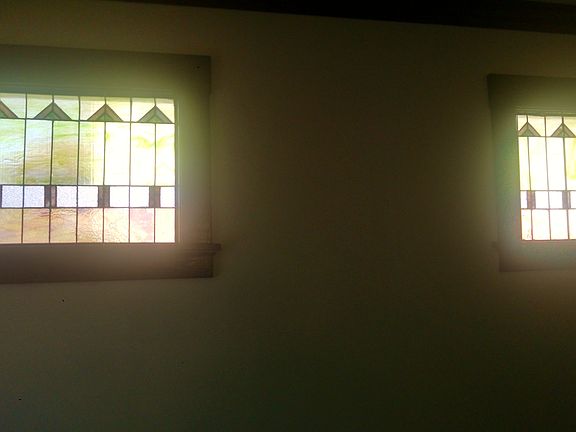 Stained glass in living room and dining room