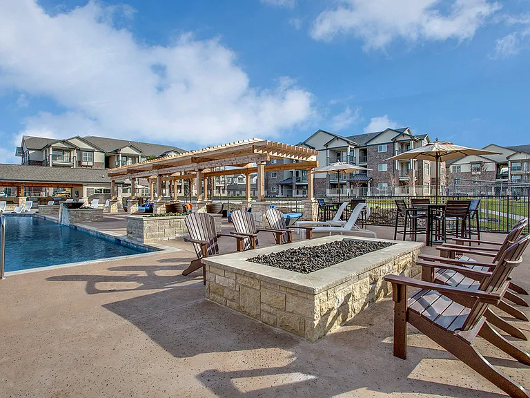 Poolside Fire Pit with Comfy Seating