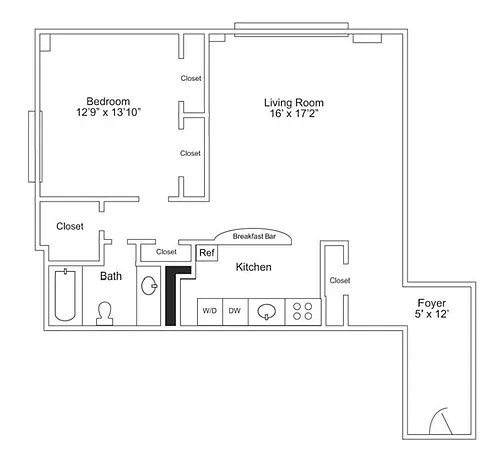 Floor plan One Bedroom Executive Large