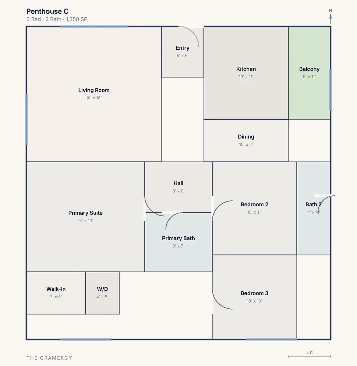 Floor plan The Gramercy Penthouse I